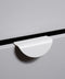 Circular edge pull handle in white by Swarf hardware